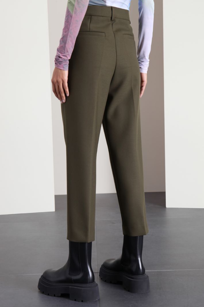 Pantaloni baggy in lana - VERDE KAKI - Fashion Market - 2