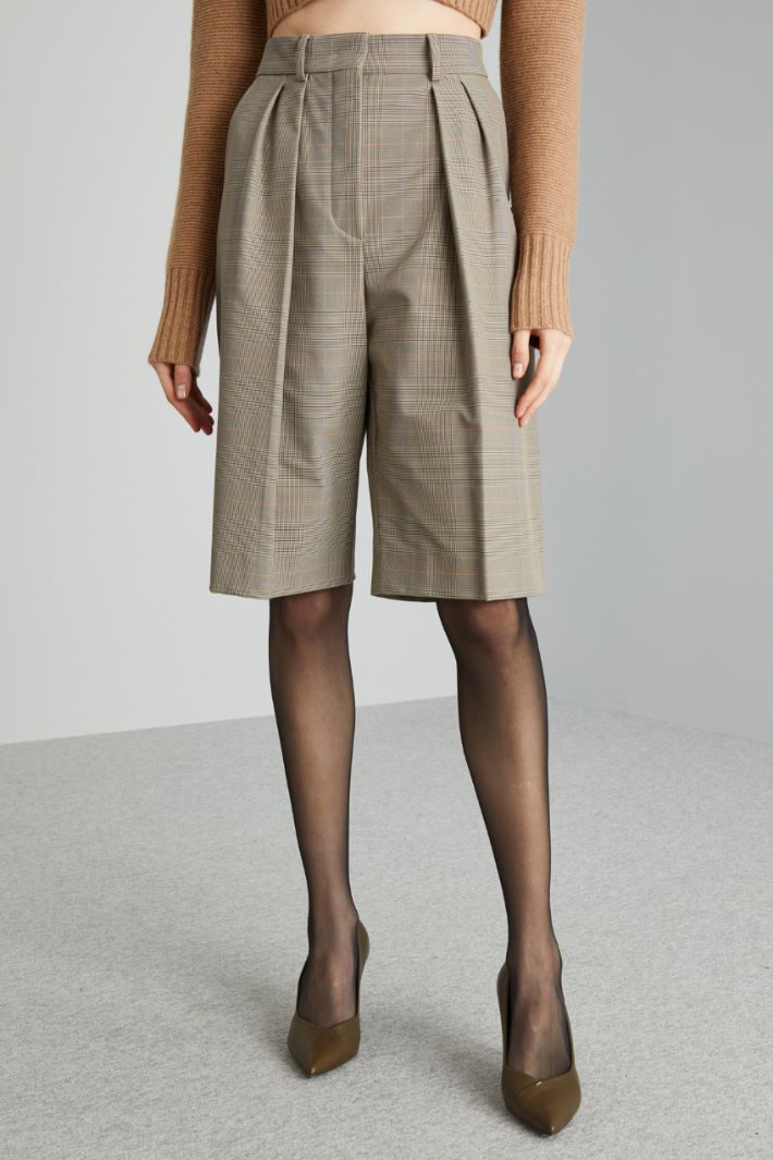 Bermuda con pieghe in vita - MARRONE BEIGE - Fashion Market - 2