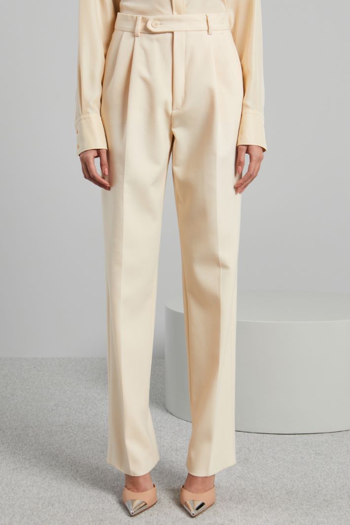 Pantaloni maschili in tela - AVORIO - Fashion Market - 2