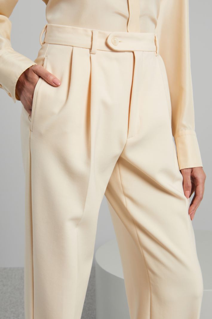 Pantaloni maschili in tela - AVORIO - Fashion Market - 3