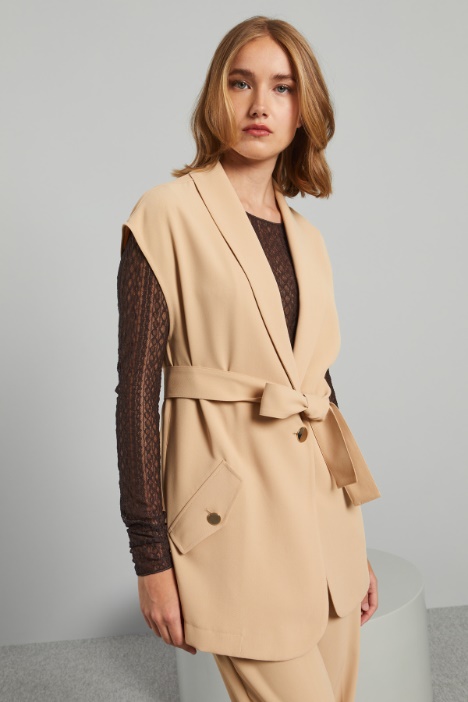Gilet destrutturato con cintura - Fashion Market