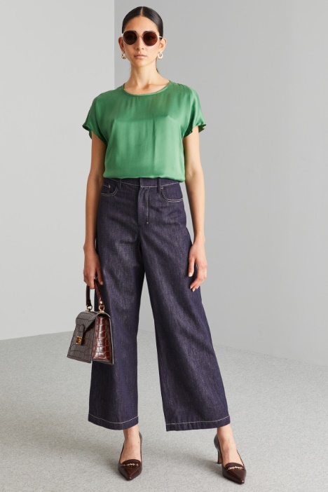 Top in raso di fibra naturale - Fashion Market