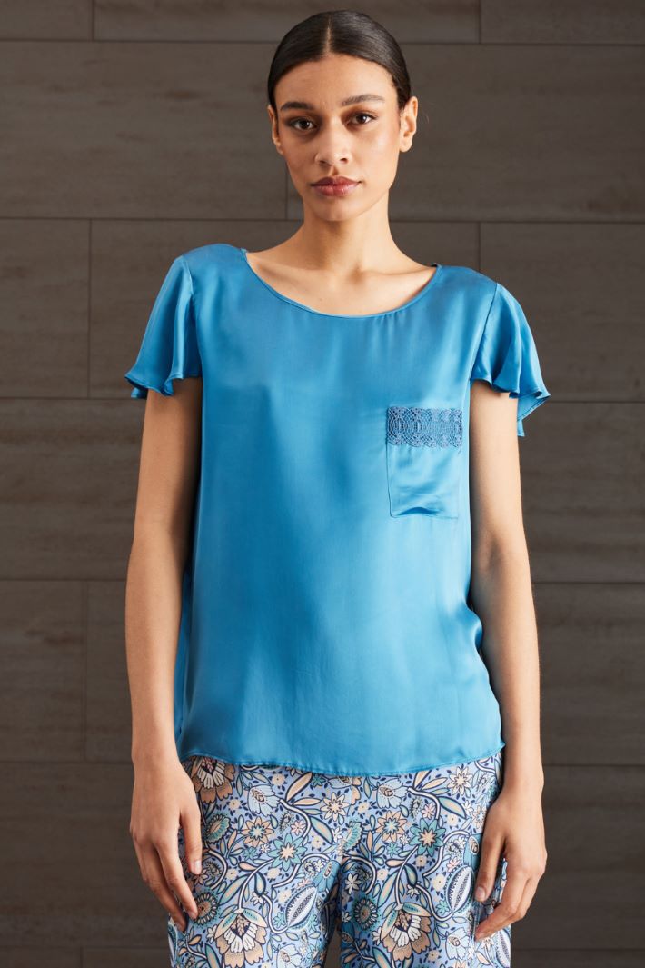 Top in raso - TURCHESE - Fashion Market - 2