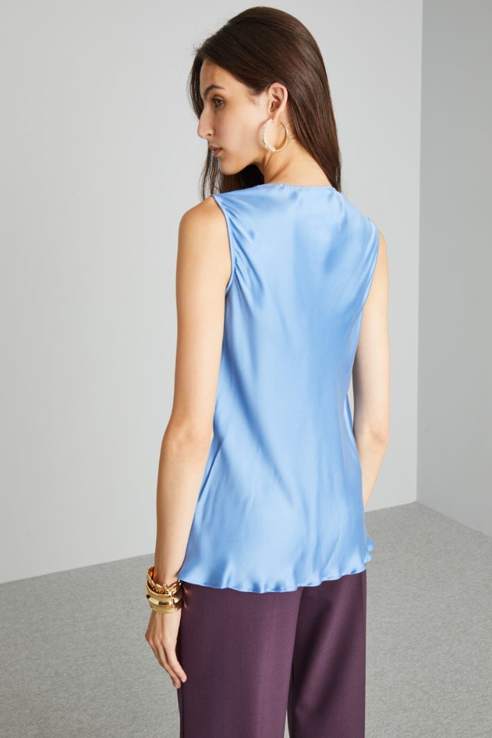 Top con drappeggio - AZZURRO - Fashion Market - 4