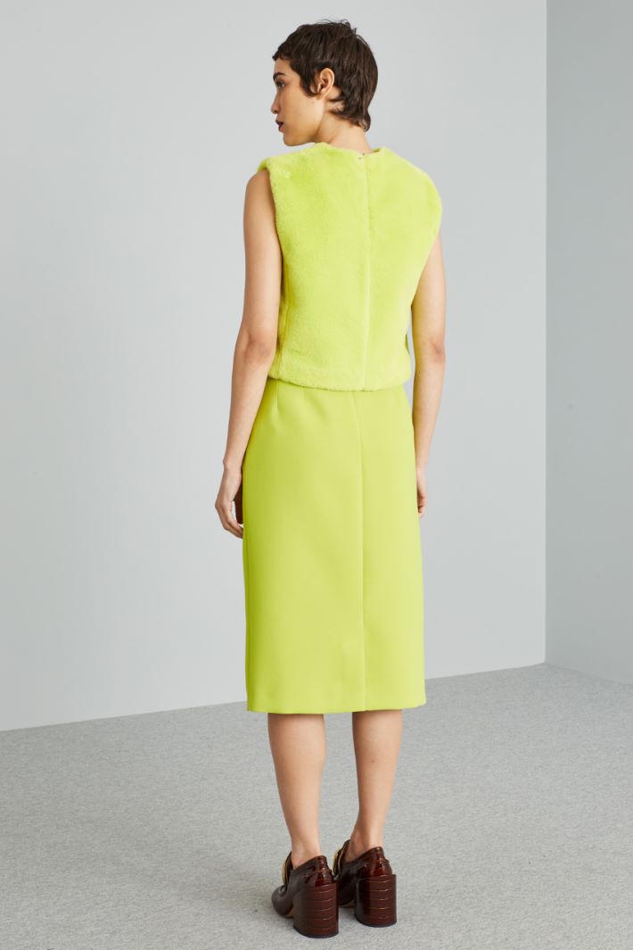 Top in tessuto effetto peluche - VERDE LIME - Fashion Market - 4