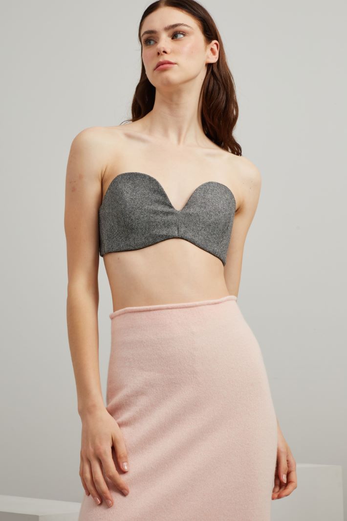 Top aderente in lana - GRIGIO NERO - Fashion Market - 2