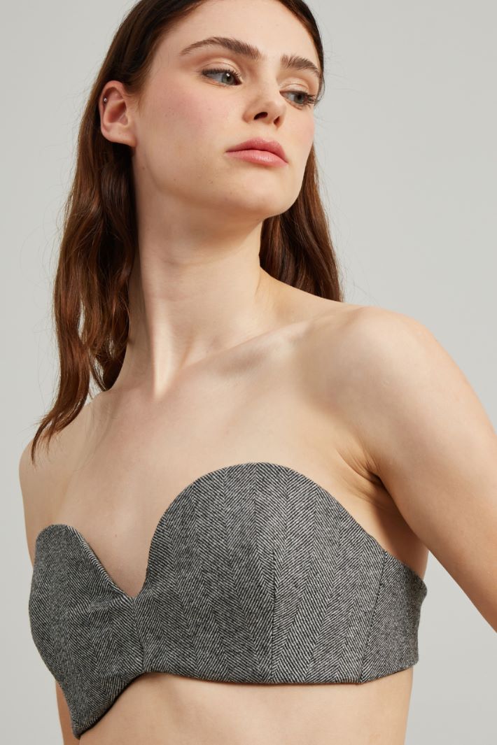 Top aderente in lana - GRIGIO NERO - Fashion Market - 3