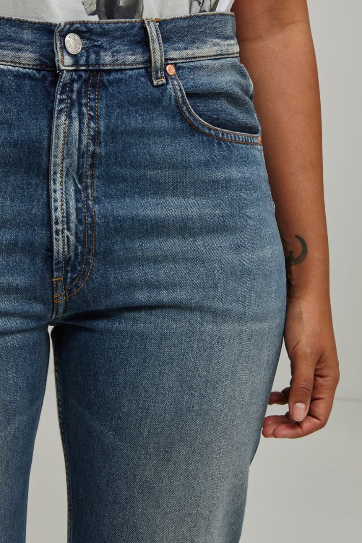 Jeans dritti in denim  - BLU DENIM - Fashion Market - 3