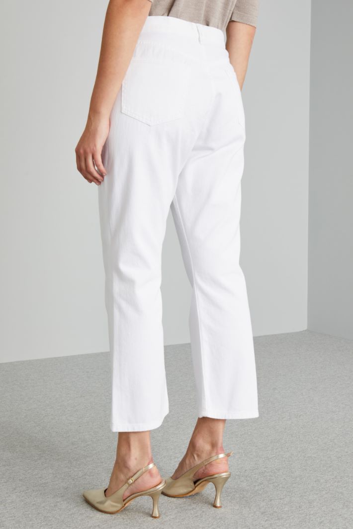 Jeans cropped in puro cotone - BIANCO - Fashion Market - 4