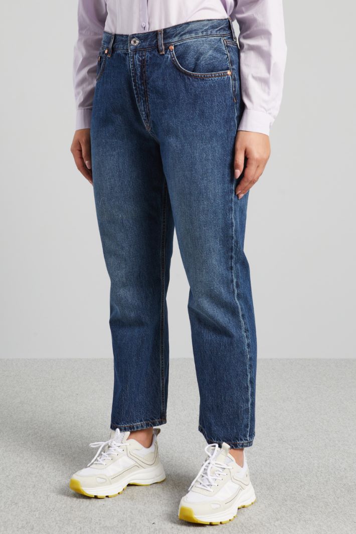 Jeans cropped in puro cotone - BLU DENIM - Fashion Market - 2