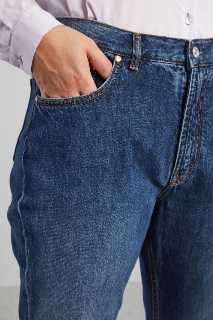Jeans cropped in puro cotone - BLU DENIM - Fashion Market - 3