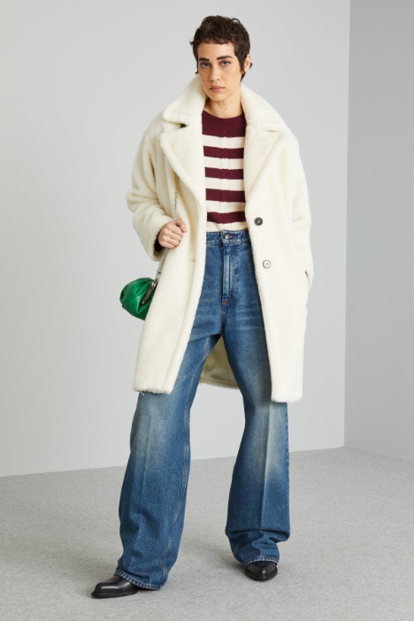 Jeans over con pieghe cucite - Fashion Market