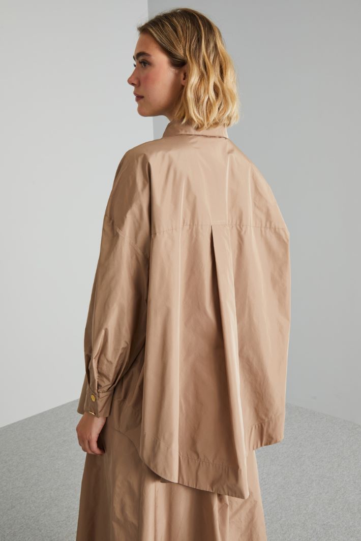 Casacca asimmetrica in taffetà - SABBIA - Fashion Market - 4