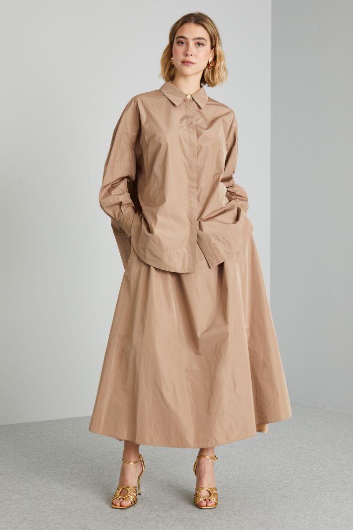 Casacca asimmetrica in taffetà - SABBIA - Fashion Market
