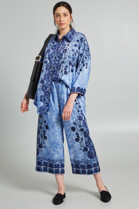 Blusa in twill stampato - Fashion Market