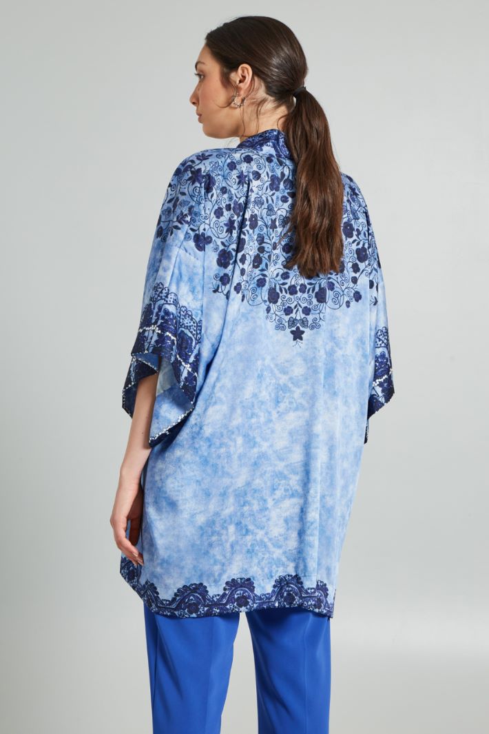 Casacca in twill  - BLU AZZURRO - Fashion Market - 4