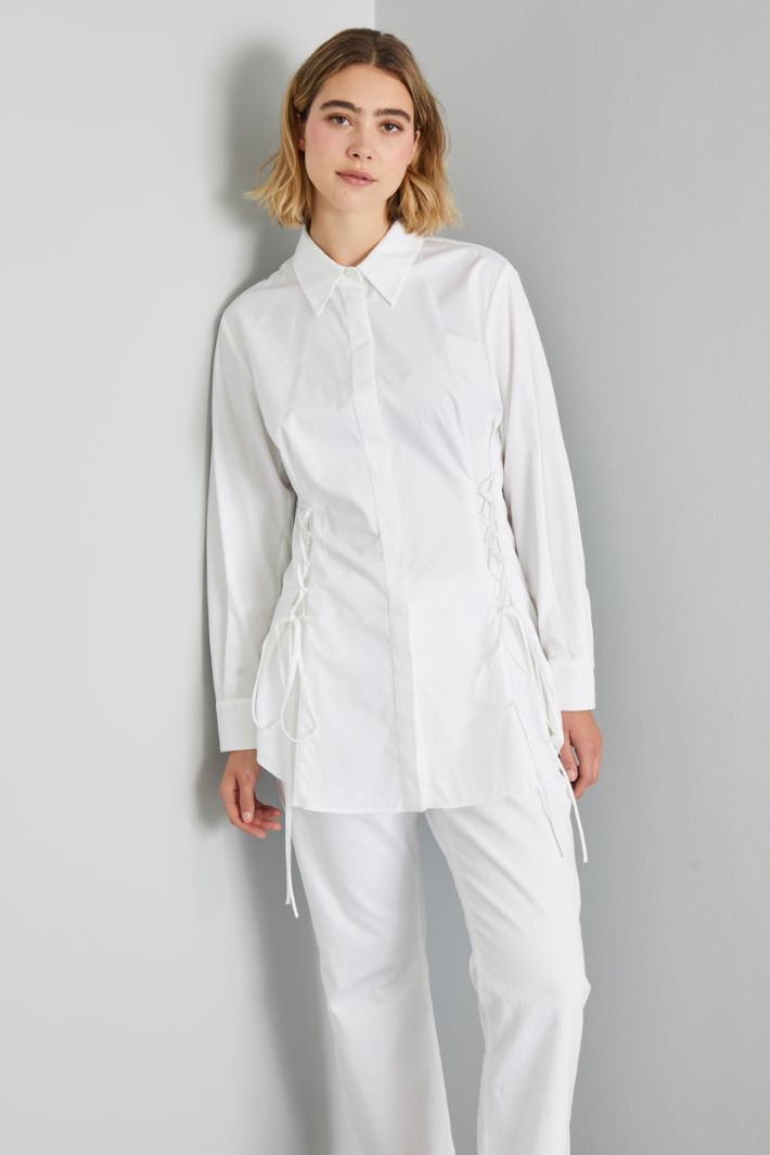 Camicia con stringhe - BIANCO - Fashion Market - 2