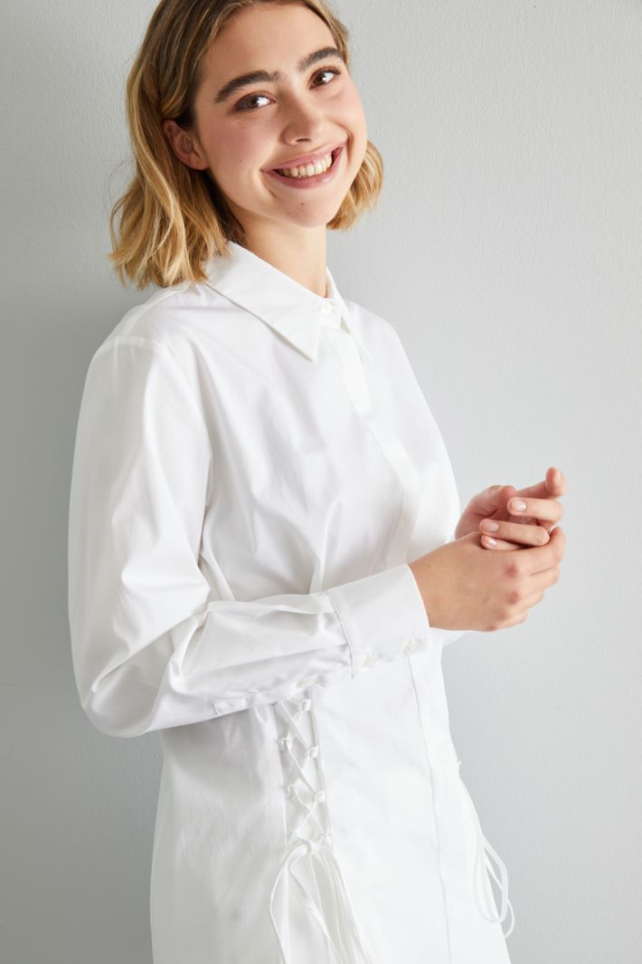 Camicia con stringhe - BIANCO - Fashion Market - 3