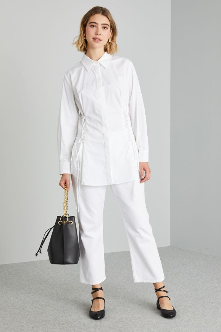 Camicia con stringhe - BIANCO - Fashion Market