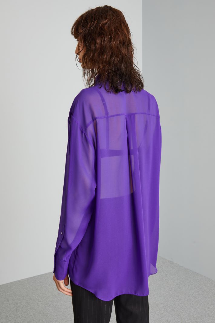 Blusa con collo a foulard - VIOLA - Fashion Market - 4