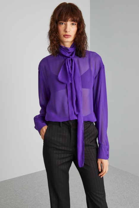 Blusa con collo a foulard - Fashion Market