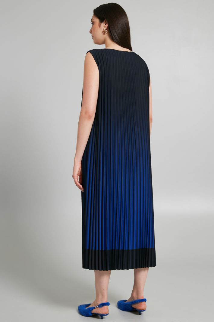 Abito in crepe plissé - BLU NOTTE BLUETTE - Fashion Market - 4