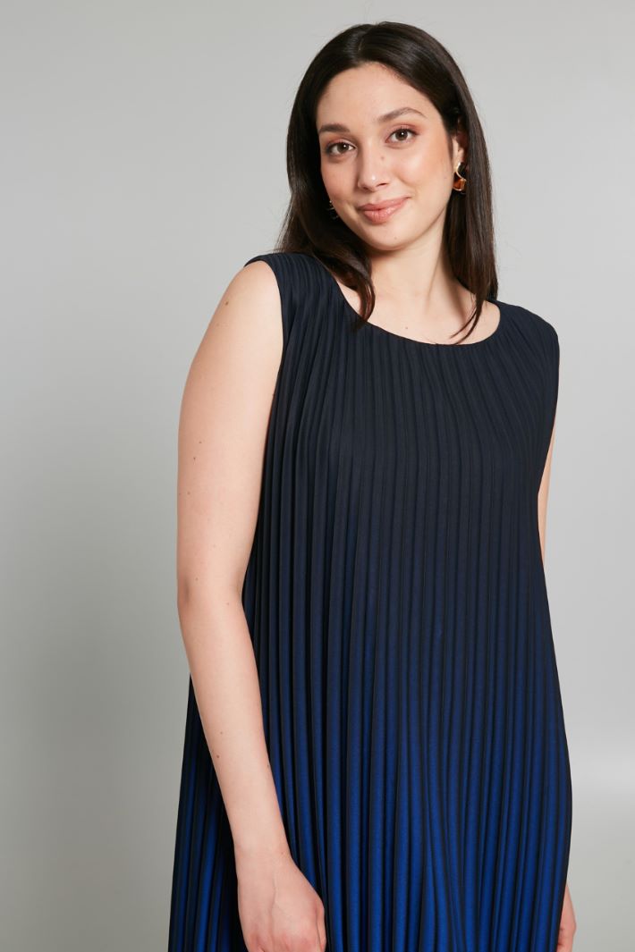 Abito in crepe plissé - BLU NOTTE BLUETTE - Fashion Market - 2