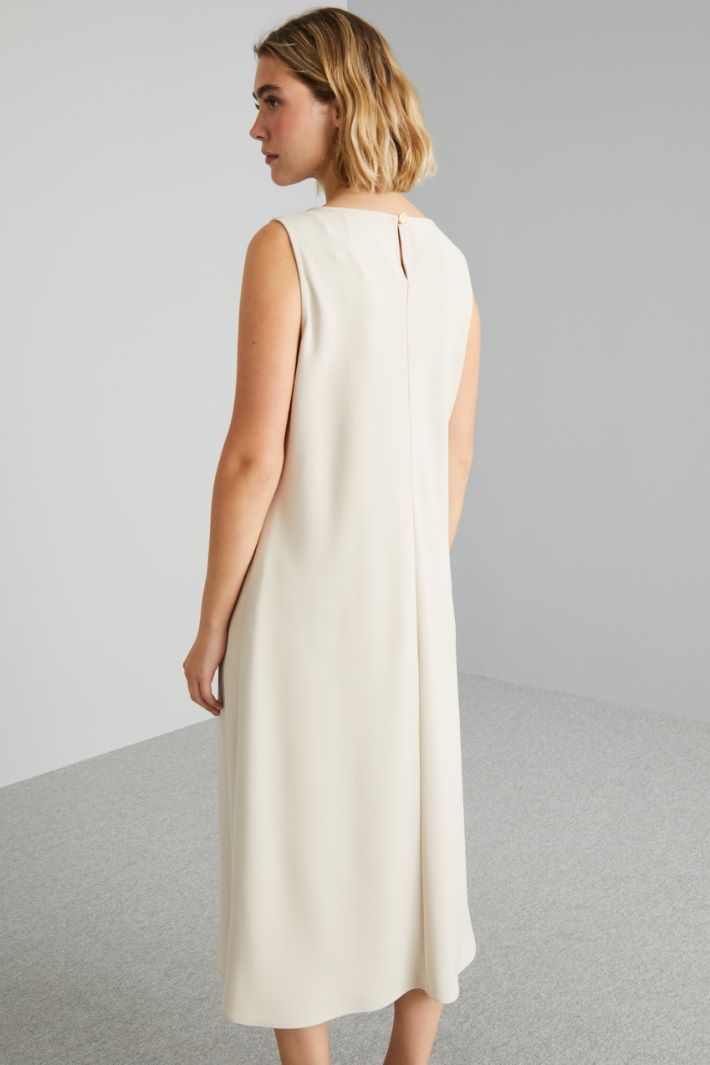 Abito svasato in cady - AVORIO - Fashion Market - 4