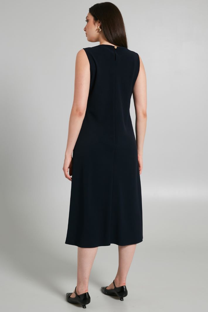Abito svasato in cady - BLU NOTTE - Fashion Market - 4