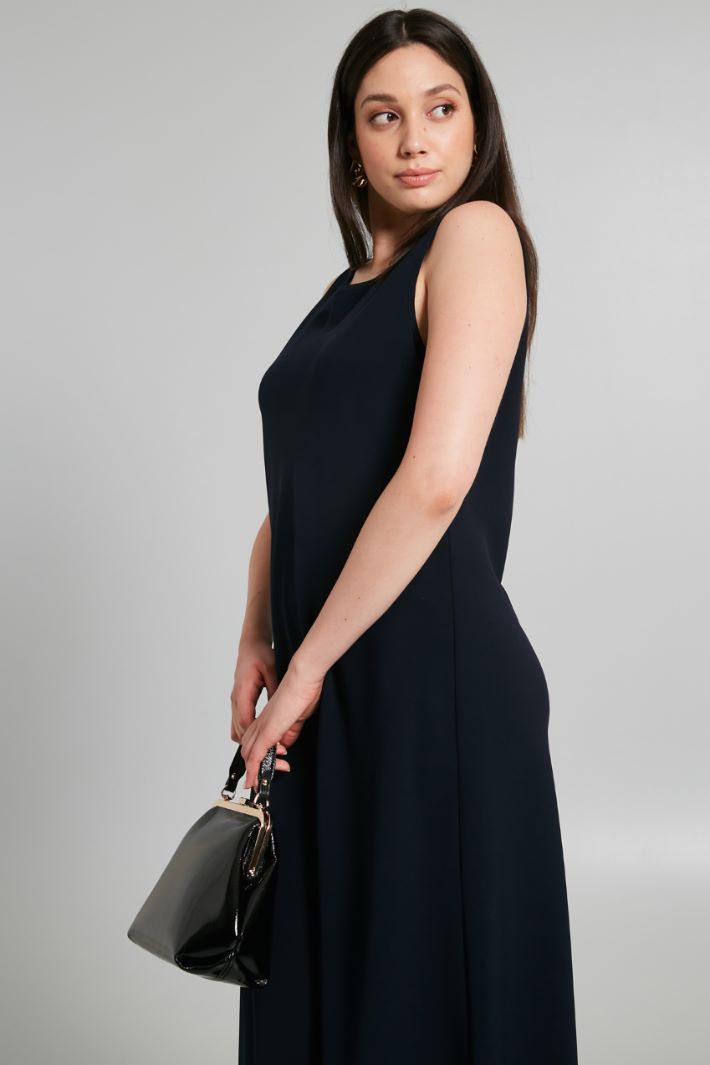 Abito svasato in cady - BLU NOTTE - Fashion Market - 2