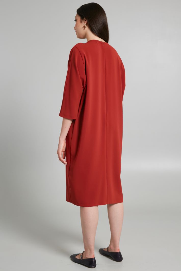 Abito a uovo in cady - MATTONE - Fashion Market - 4