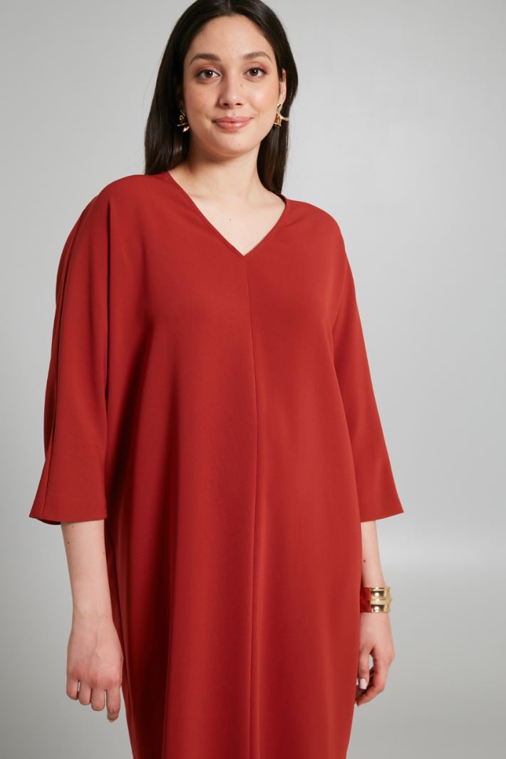 Abito a uovo in cady - MATTONE - Fashion Market - 2