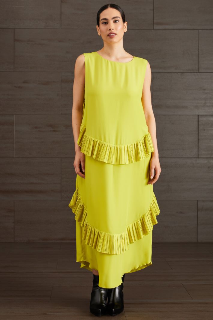 Abito in crépe de chine - GIALLO CEDRO - Fashion Market