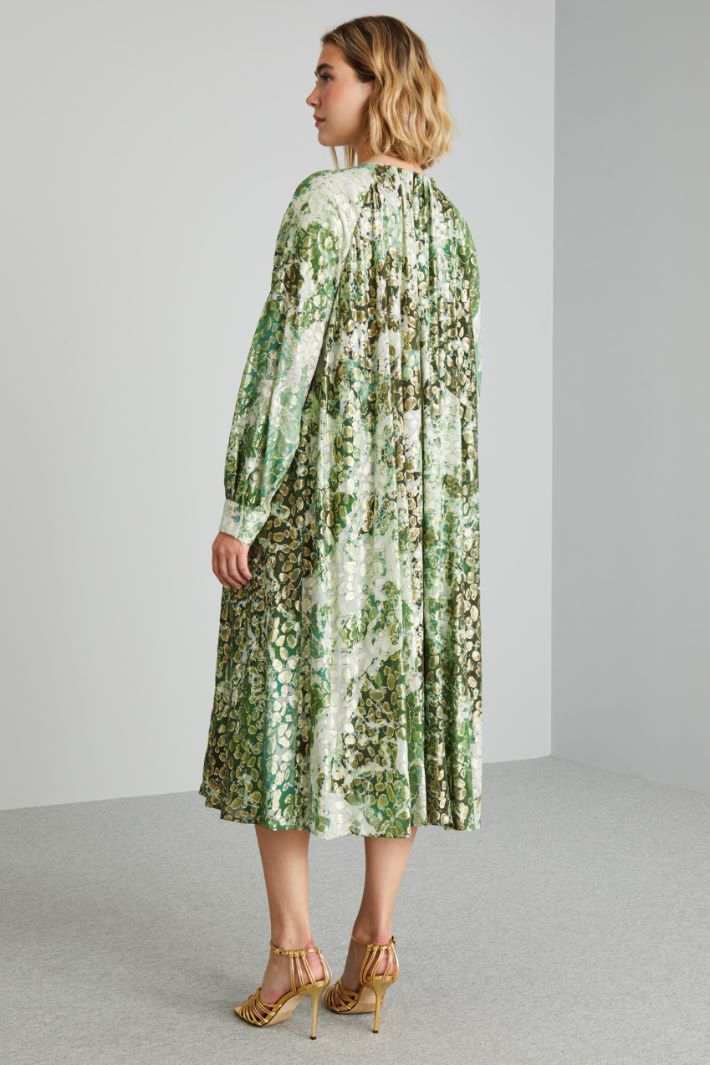 Abito in fil coupé di seta - VERDE BIANCO ORO - Fashion Market - 4