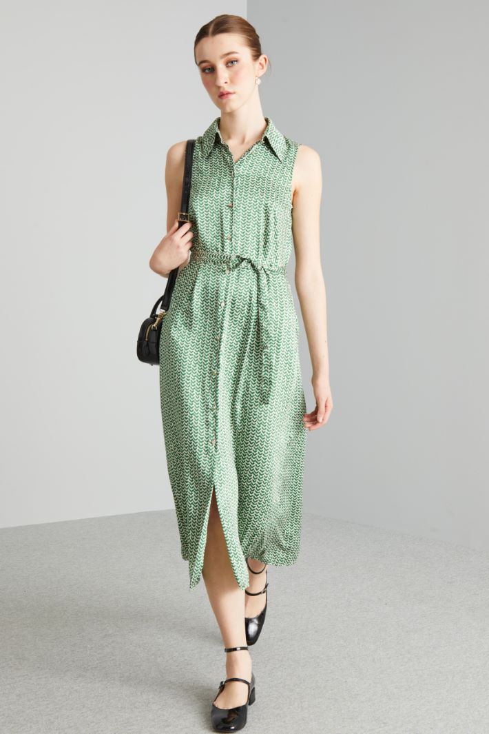 Abito a chemisier  - VERDE BIANCO - Fashion Market