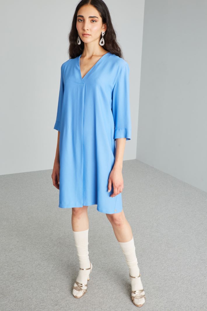 Abito con cintura - AZZURRO - Fashion Market - 2