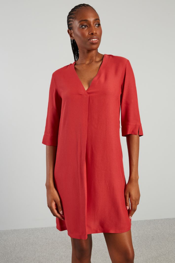 Abito con cintura - ROSSO - Fashion Market - 2