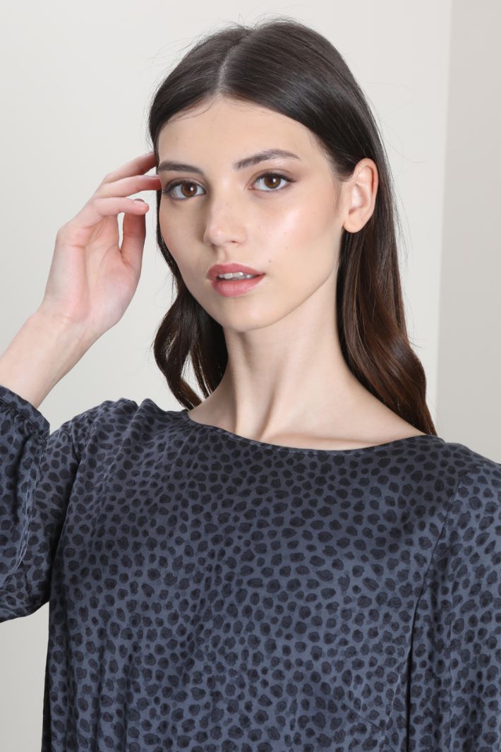 Abito in viscosa jacquard - ANTRACITE - Fashion Market - 4