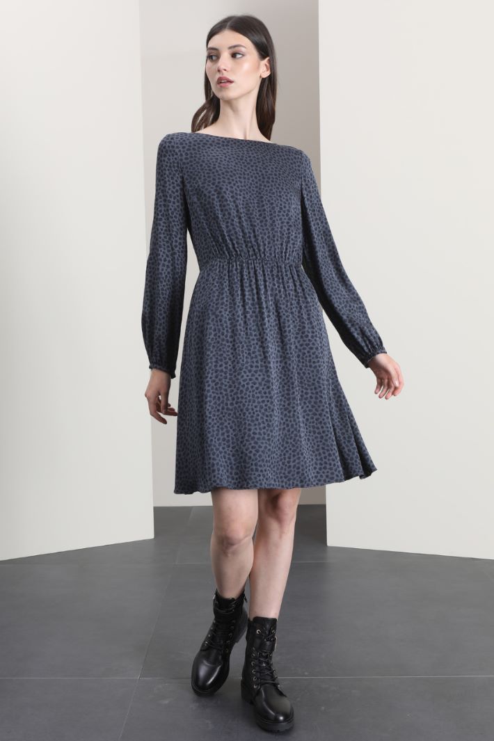 Abito in viscosa jacquard - ANTRACITE - Fashion Market - 3