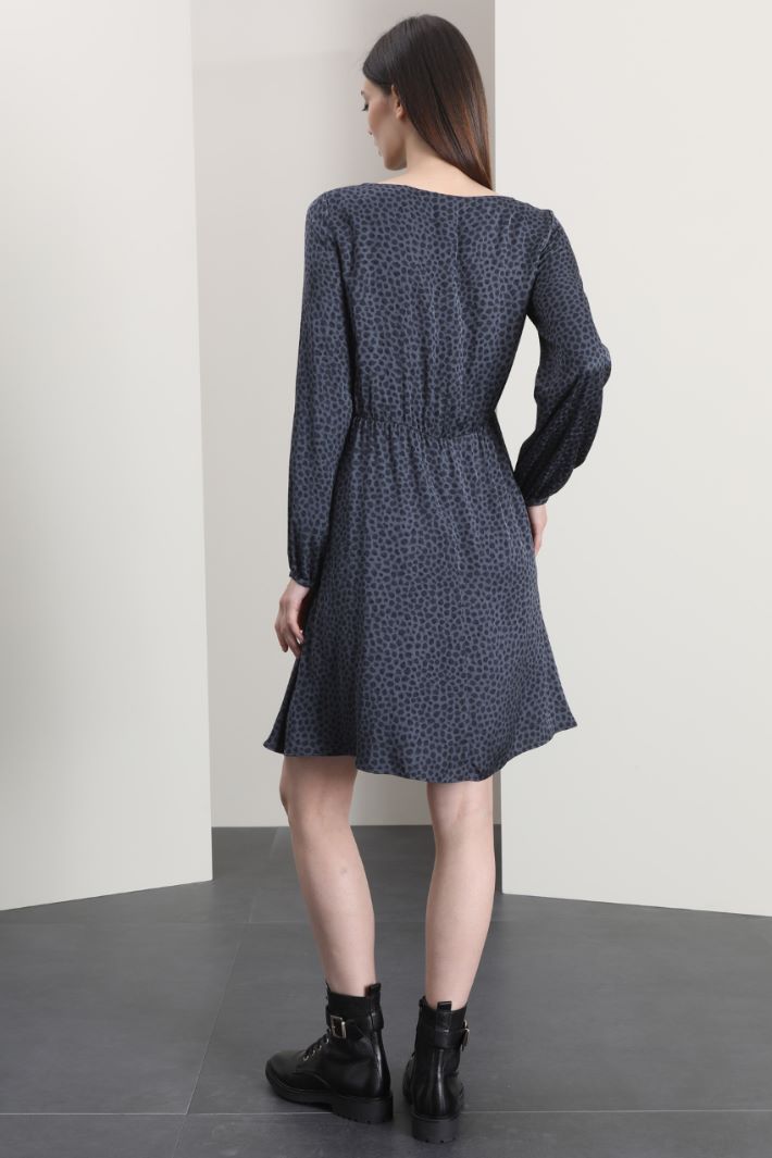Abito in viscosa jacquard - ANTRACITE - Fashion Market - 2