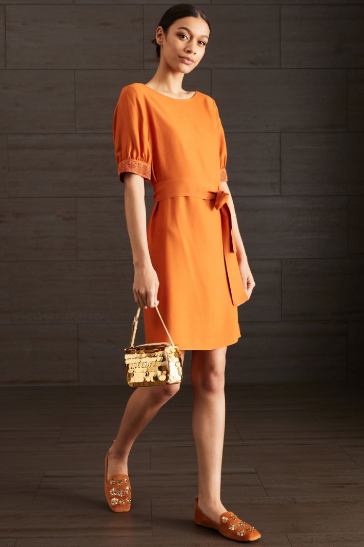 Abito in sablé - ARANCIONE ZUCCA - Fashion Market