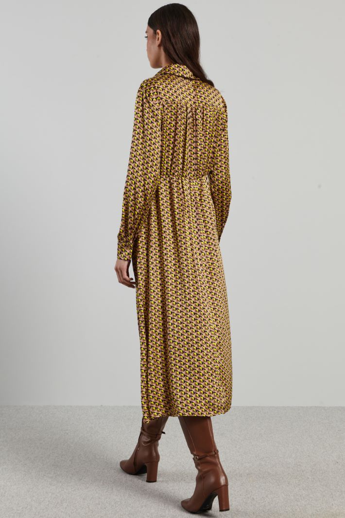 Chemisier in raso con pieghe - ROSA GIALLO NERO - Fashion Market - 4
