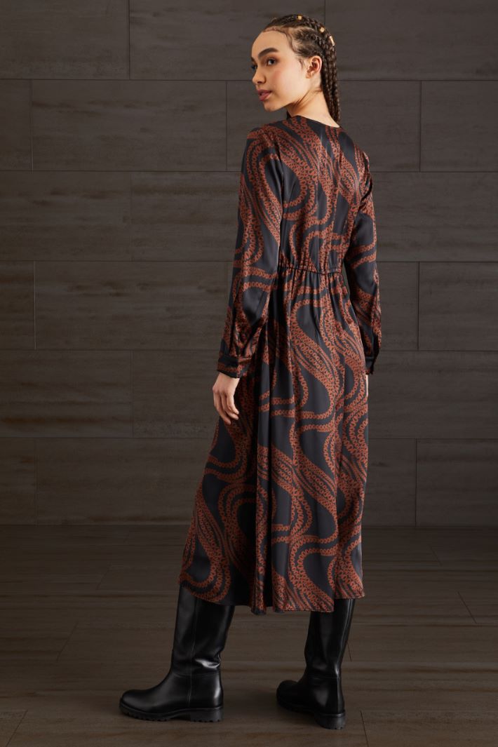 Abito in raso - NERO MARRONE - Fashion Market - 4