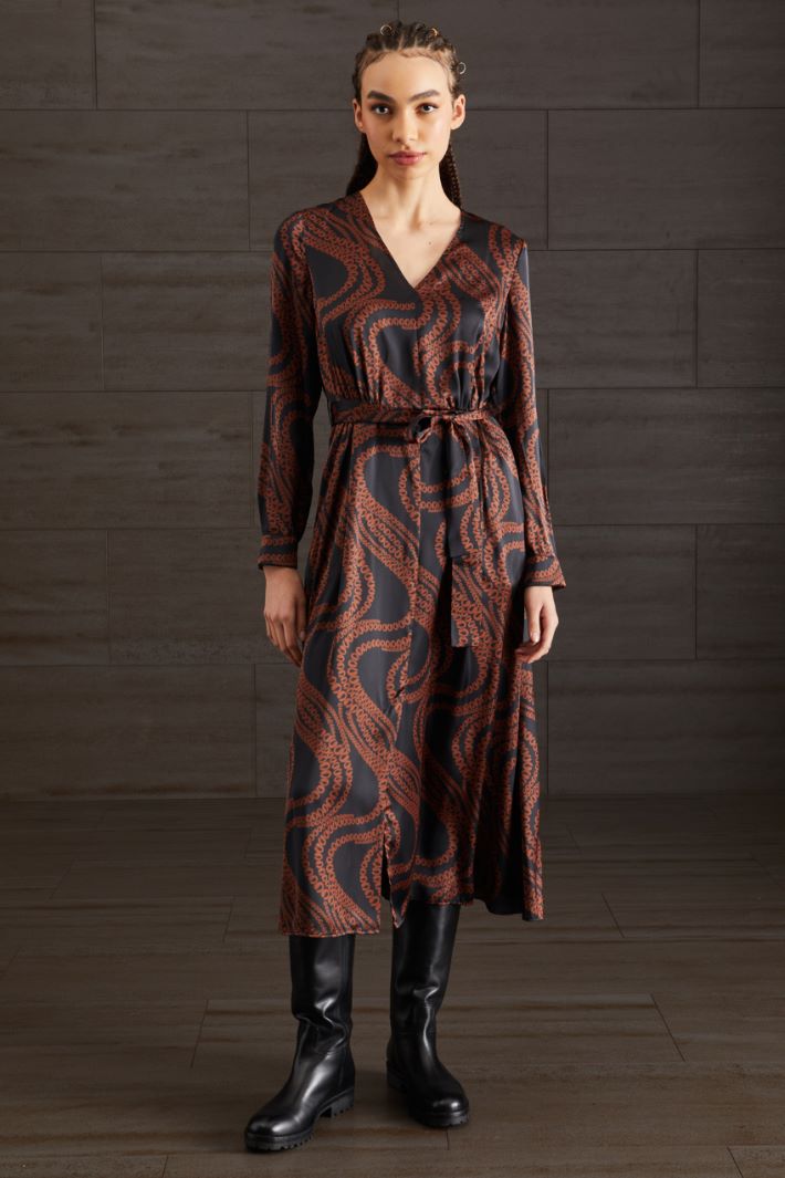 Abito in raso - NERO MARRONE - Fashion Market - 2