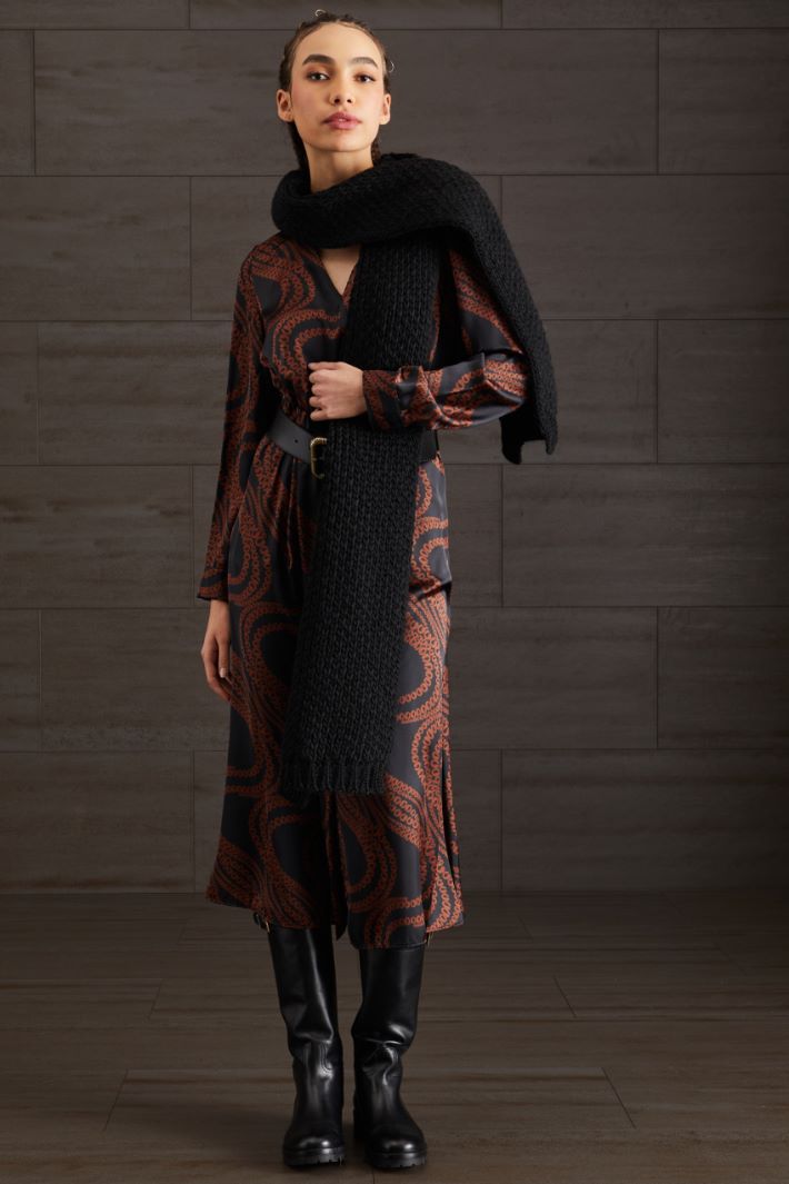 Abito in raso - NERO MARRONE - Fashion Market