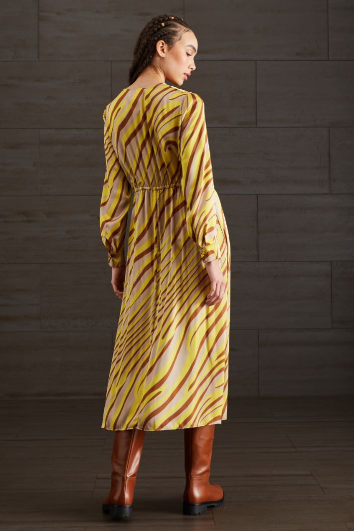 Abito in raso - GIALLO NOCCIOLA MARRONE - Fashion Market - 4