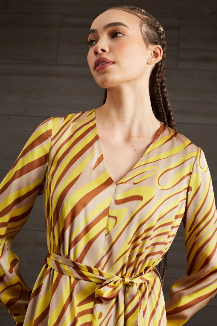 Abito in raso - GIALLO NOCCIOLA MARRONE - Fashion Market - 3