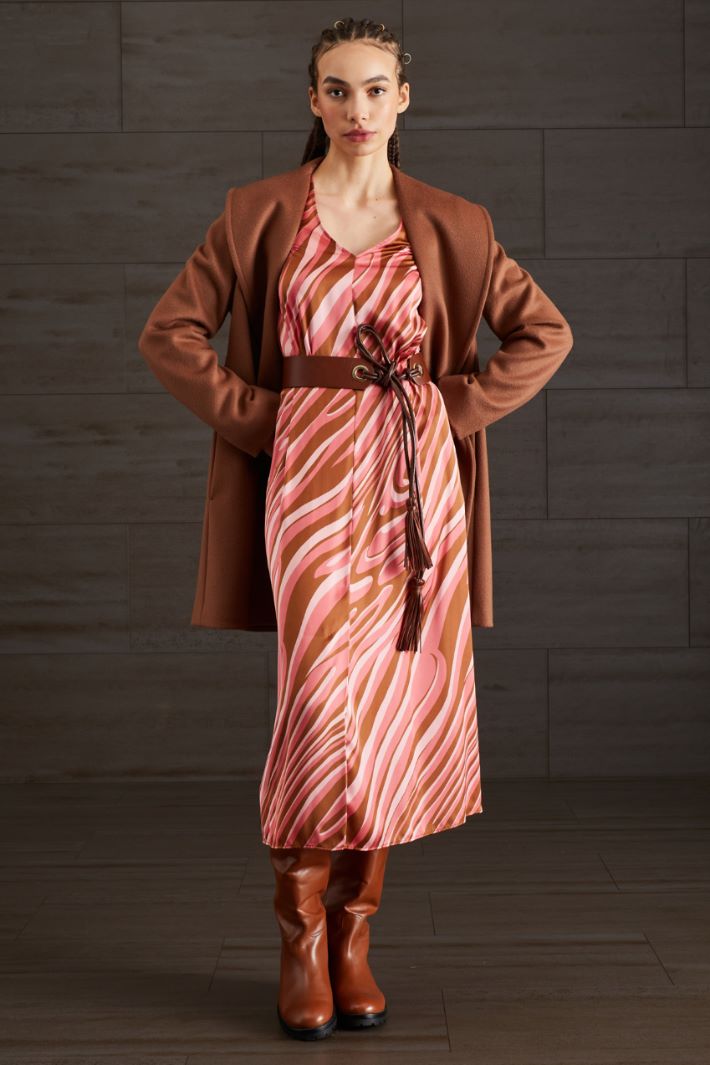 Abito in raso - ROSA MARRONE - Fashion Market - 2