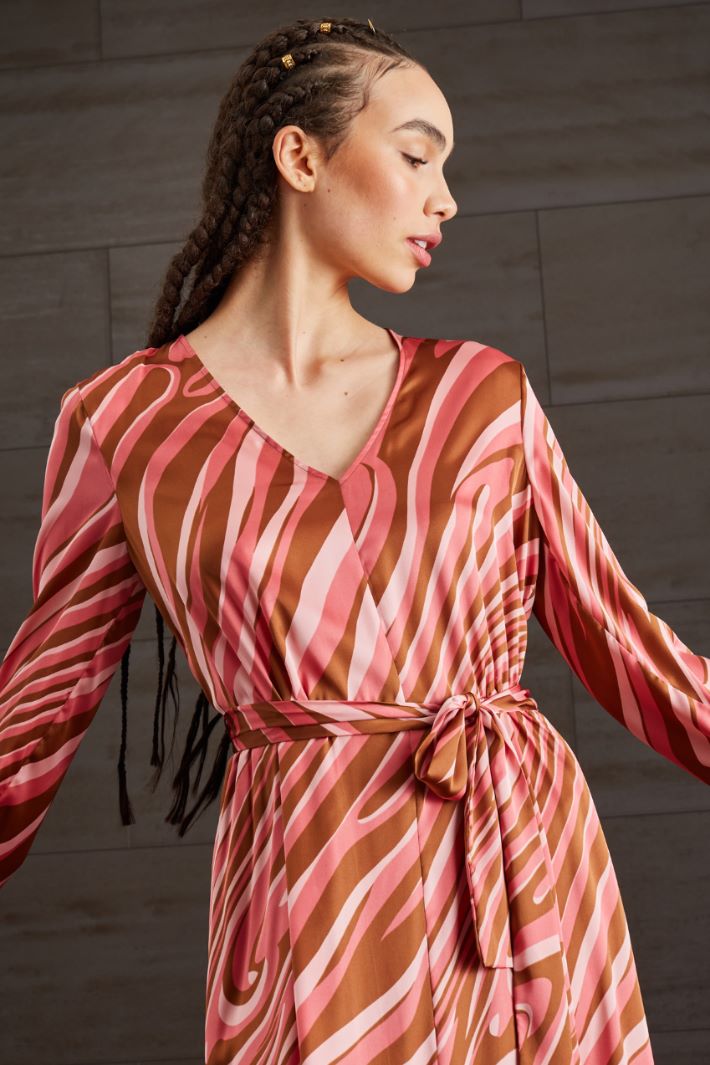 Abito in raso - ROSA MARRONE - Fashion Market - 3