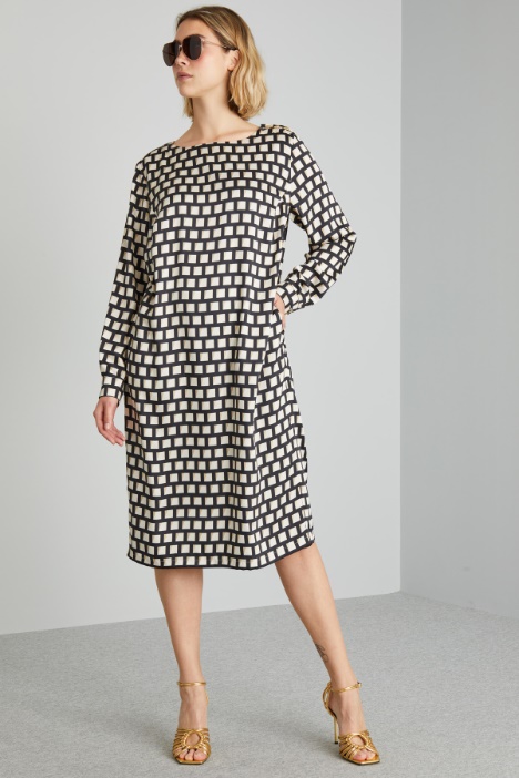 Abito in twill stampato - Fashion Market